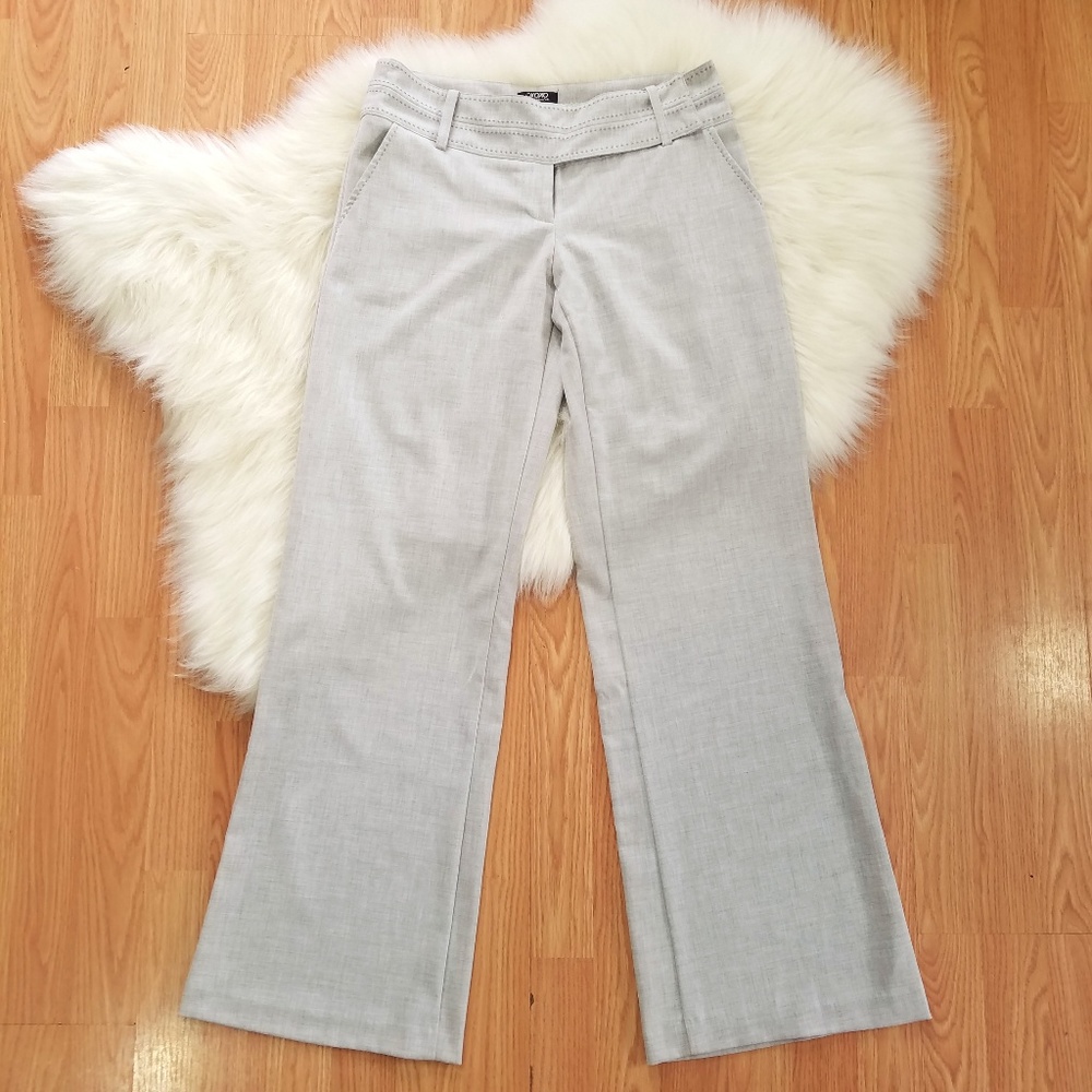 Straight Leg Light Grey Workwear Pants